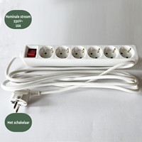 Stekkerdoos BRASQ  6 voudig 3 meter wit 1 Stuk-2