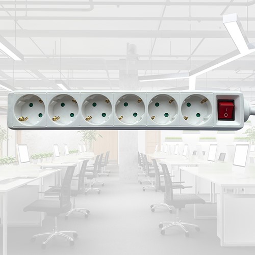 Stekkerdoos BRASQ  6 voudig 3 meter wit 1 Stuk-5