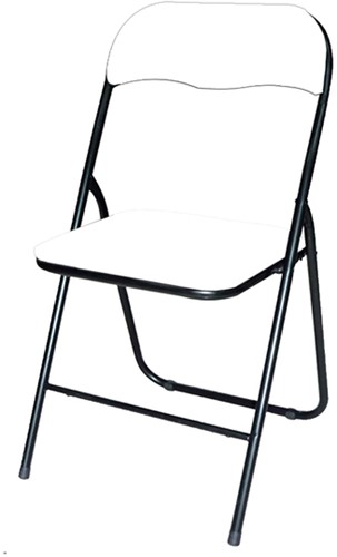 Klapstoel BRASQ FC100 Wit-zwart 1 Stuk