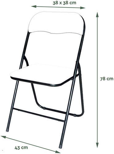 Klapstoel BRASQ FC100 Wit-zwart 1 Stuk-2