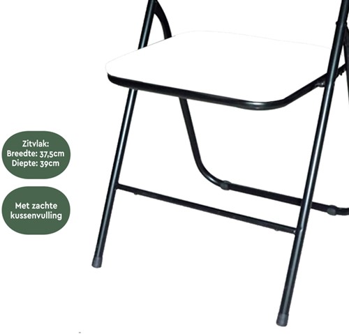 Klapstoel BRASQ FC100 Wit-zwart 1 Stuk-1