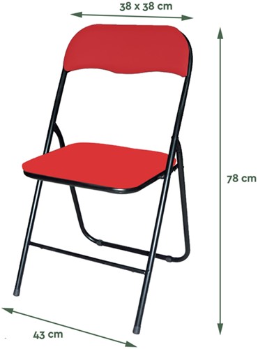 Klapstoel BRASQ FC100 rood-zwart 1 Stuk-2