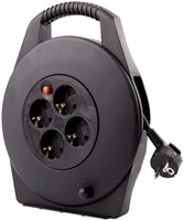 Kabelhaspel BRASQ  4 voudig 10 meter zwart 1 Stuk