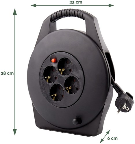 Kabelhaspel BRASQ  4 voudig 10 meter zwart 1 Stuk-2