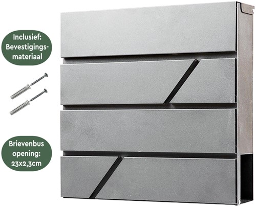 Brievenbus BRASQ PB200 Deluxe wand rvs 1 Stuk-1