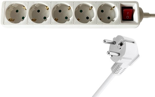 Stekkerdoos BRASQ  5 voudig 1.4 meter wit 1 Stuk-1