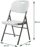 Klapstoel BRASQ FC200 wit-rvs 1 Stuk-2