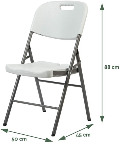 Klapstoel BRASQ FC200 wit-rvs 1 Stuk-2