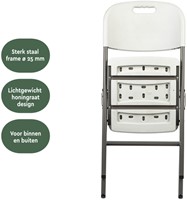 Klapstoel BRASQ FC200 wit-rvs 1 Stuk-1