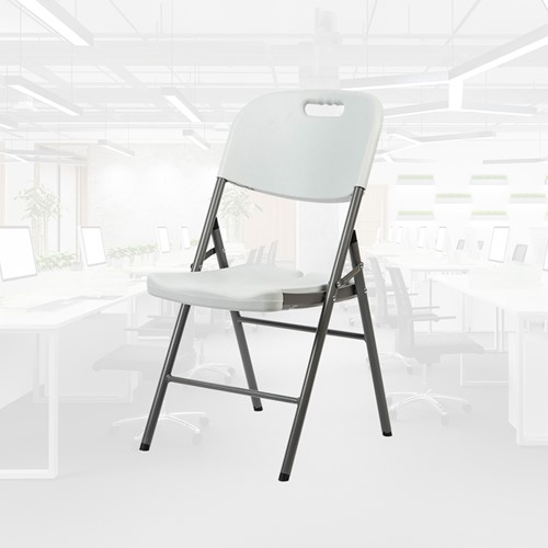 Klapstoel BRASQ FC200 wit-rvs 1 Stuk-2