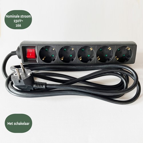 Stekkerdoos BRASQ  5 voudig 3 meter zwart 1 Stuk-2