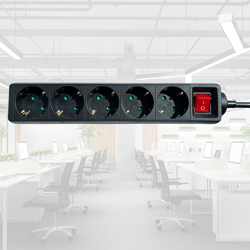 Stekkerdoos BRASQ  5 voudig 1.4 meter zwart 1 Stuk-5