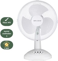 Tafelventilator BRASQ F400 Ø 30cm wit 1 Stuk-3