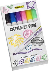 Viltstift Online Outline assorti doos à 6 stuks 6 Stuk