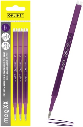 Gelschrijvervulling Online Magixx 0.7mm 3st violet 3 Stuk
