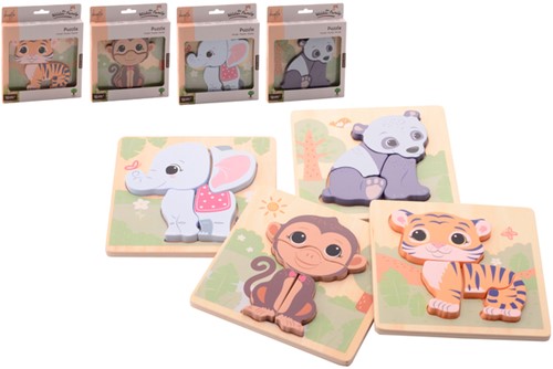 Jouéco The Wildies Family puzzel 4 ass 1 Stuk