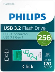 Philips USB 256GB USB-C Click Spring Green 1 Stuk