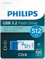 Philips USB 512GB USB-C Click Ocean Blue 1 Stuk