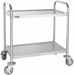 Serveerwagen Vogue met 2 plateaus 82.5x71 cm RVS