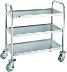Serveerwagen Vogue met 3 plateaus 82.5x71 cm RVS 1 Stuk