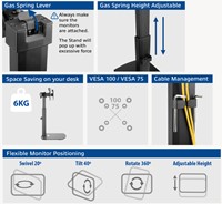 Monitorarm office gasveer crossbar 2 schermen 1 Stuk-3