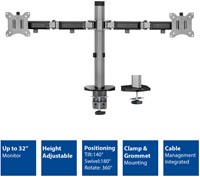 Monitorarm office 2 schermen zilver 1 Stuk-2