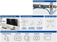 Monitorarm office 2 schermen zilver 1 Stuk-3