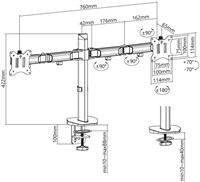 Monitorarm office 2 schermen zilver 1 Stuk-4