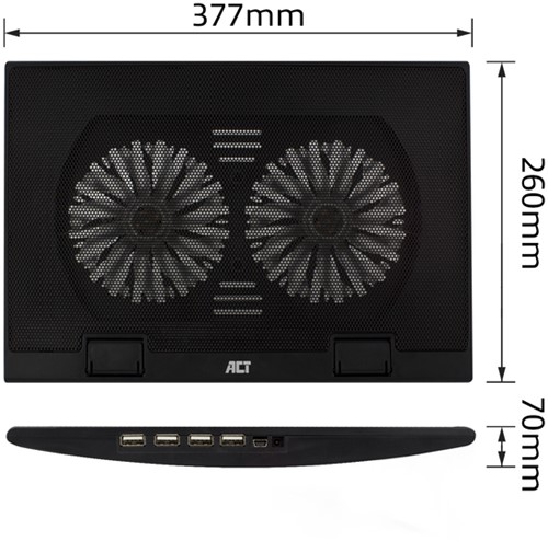 Laptopstandaard ventilator hoogte verstelb 4-p hub 1 Stuk-4