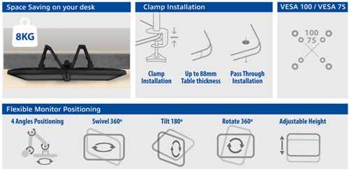 Monitorarm 2 schermen 1 Stuk-5