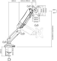 Monitorarm office met gasveer 1 scherm 1 Stuk-5