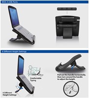 Laptopstandaard hoogte verstelb 6 standen 4-p hub 1 Stuk-2