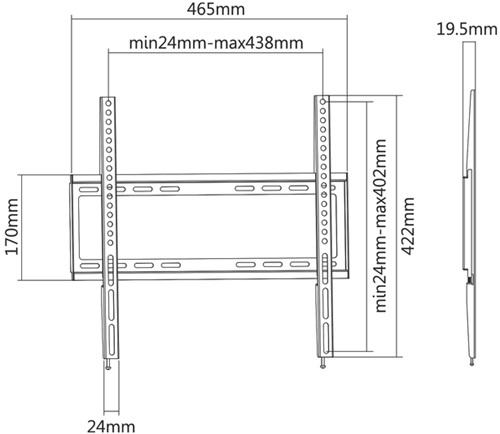 TV wandsteun 32 inch tot 55 inch VESA 1 Stuk-4