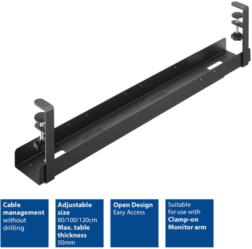 Verstelbare kabelgoot voor onder een bureau 1 Stuk-3