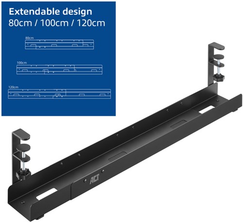 Verstelbare kabelgoot voor onder een bureau 1 Stuk-5