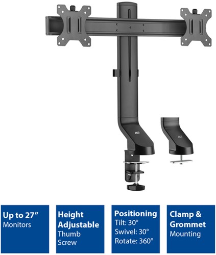 Monitorarm office crossbar 2 schermen verstelbaar 1 Stuk-2