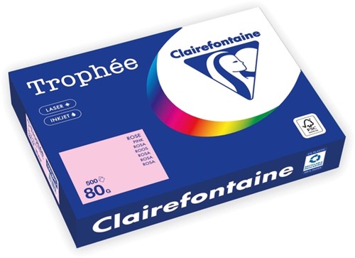 Kopieerpapier Trophee A4 80gr roze 500 Vel