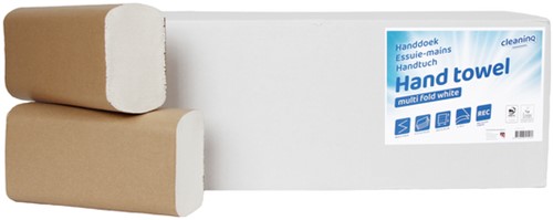 Handdoek Cleaninq 2laags 205x240mm 25x150vel wit 25 Stuk