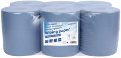 Poetspapier Cleaninq midi 1-laags 20cmx300m blauw 6 Rol