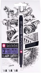 Fineliner Sakura Pigma Micron Black 3 stuks 3 Stuk