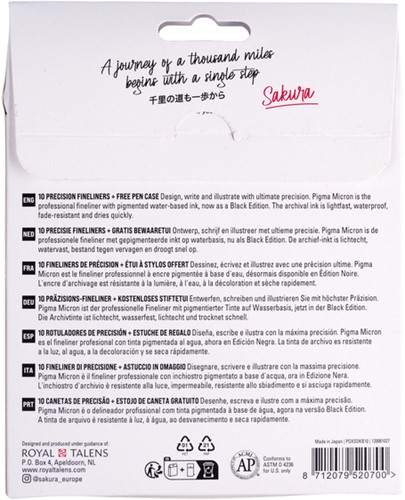 Fineliner Sakura Pigma Micron Black 10 stuks 10 Stuk-2