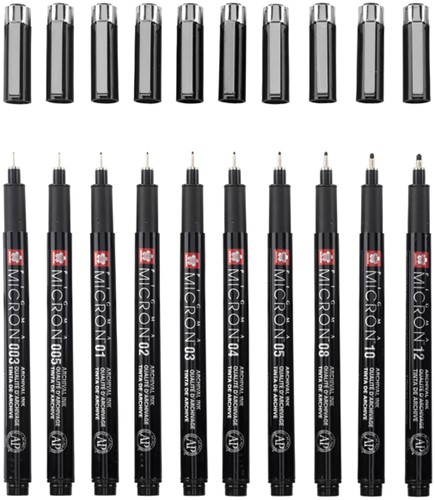 Fineliner Sakura Pigma Micron Black 10 stuks 10 Stuk-3