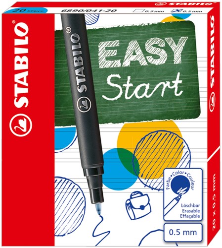 Rollerpenvulling STABILO Easyoriginal fijn blauw doosje à 20 stuks