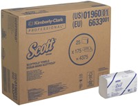 Handdoek Scott 1-laags 200x315mm 25x175st wit 6633 25 pak