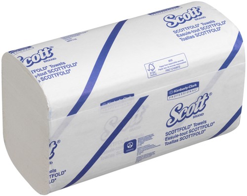 Handdoek Scott 1-laags 200x315mm 25x175st wit 6633 25 pak-3