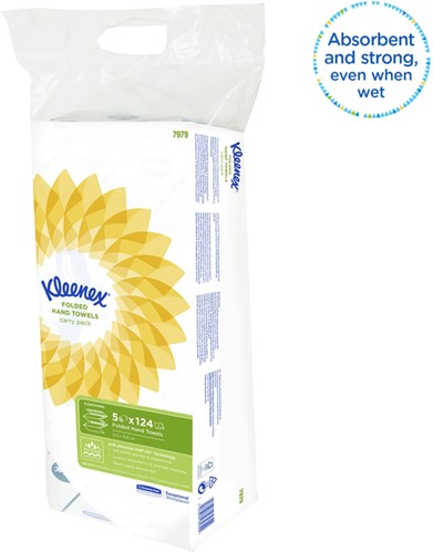 Handdoek Kleenex Ultra 2laags 215x315mm 124st 7979 5 pak-3