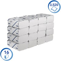 Handdoek Scott 2-laags 212x186mm 16x220st wit 6609 16 pak-2