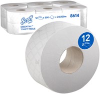 Toiletpapier Scott Essential jumbo 200m wit 8614 12 Rol