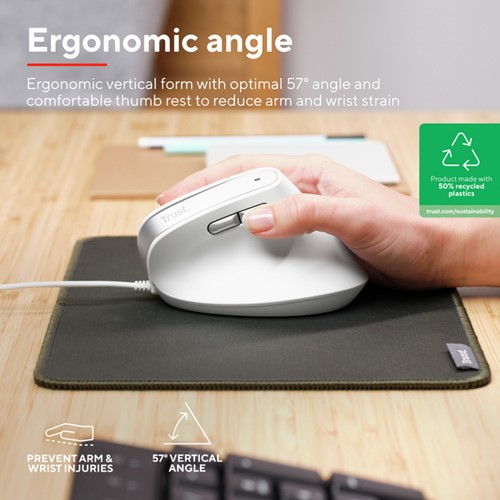 BAYO II Ergonomisch Muis Wit 1 Stuk-1