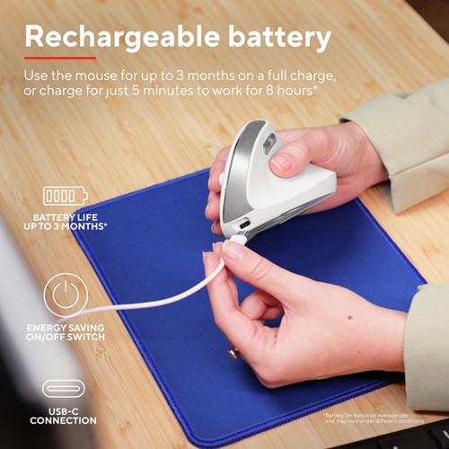 Muis Trust ergonomisch BAYO II draadloos wit 1 Stuk-1